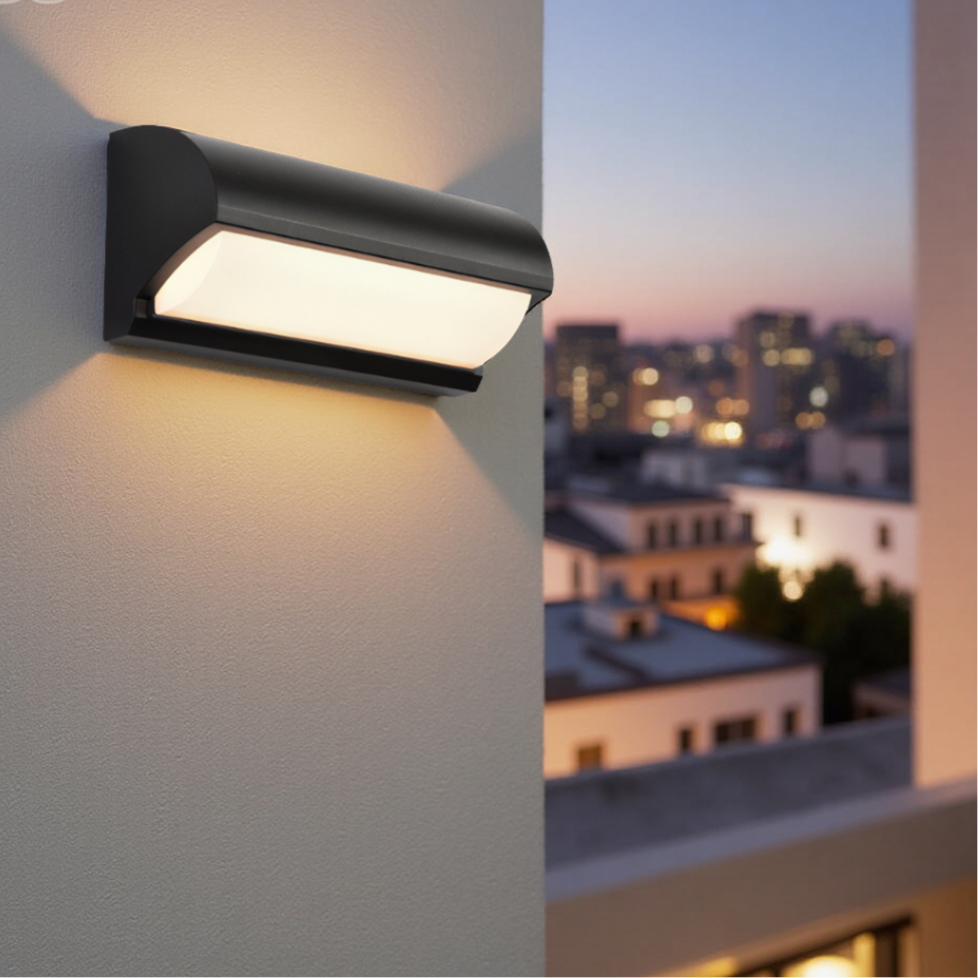 Mosrugs | Modern Black Outdoor LED Wall Light – Weatherproof Warm Lighting for Garden, Patio & Entryways