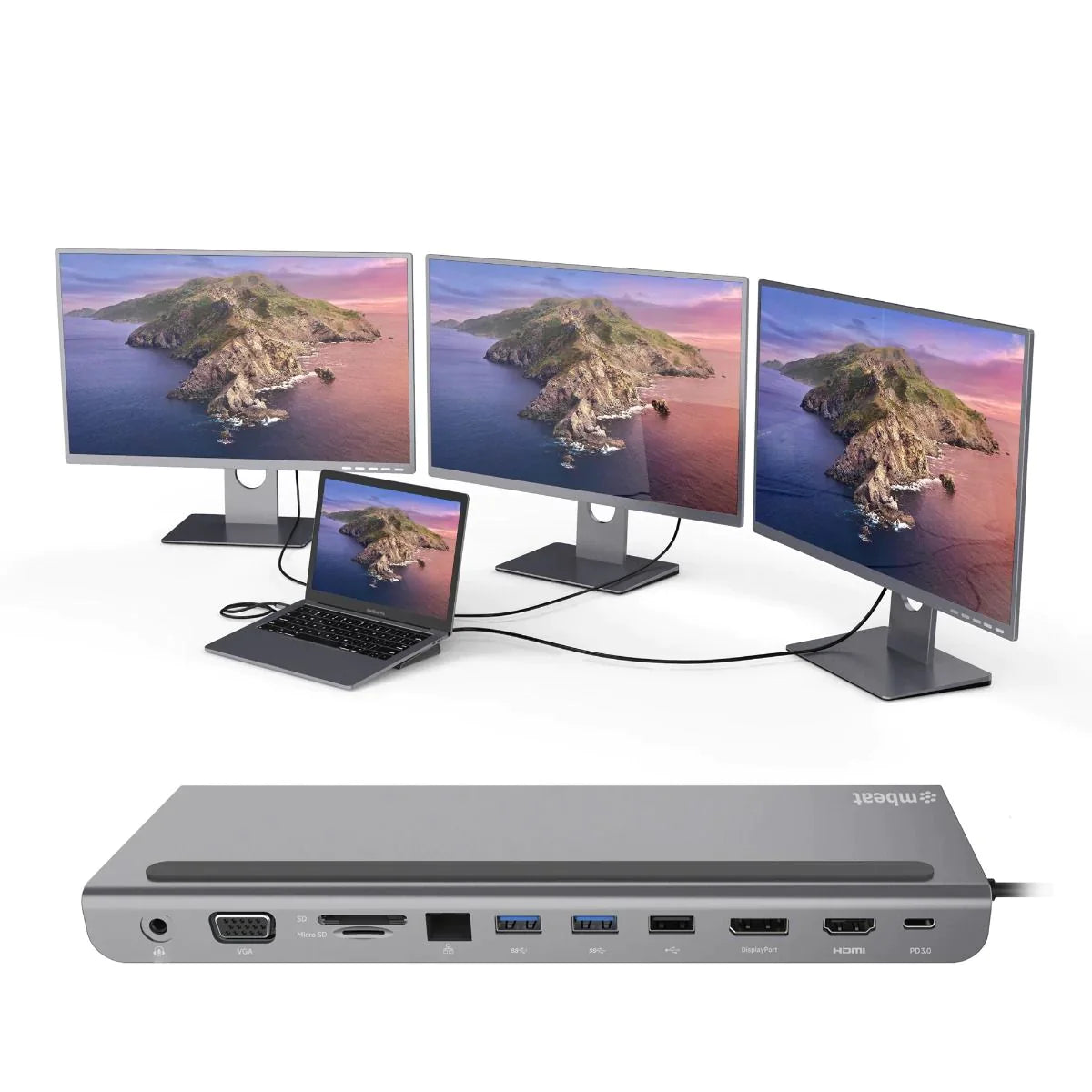 Mosrugs | LapStation Pro – 11-in-1 USB-C Laptop Docking Station with HDMI, Ethernet & SD Card Ports