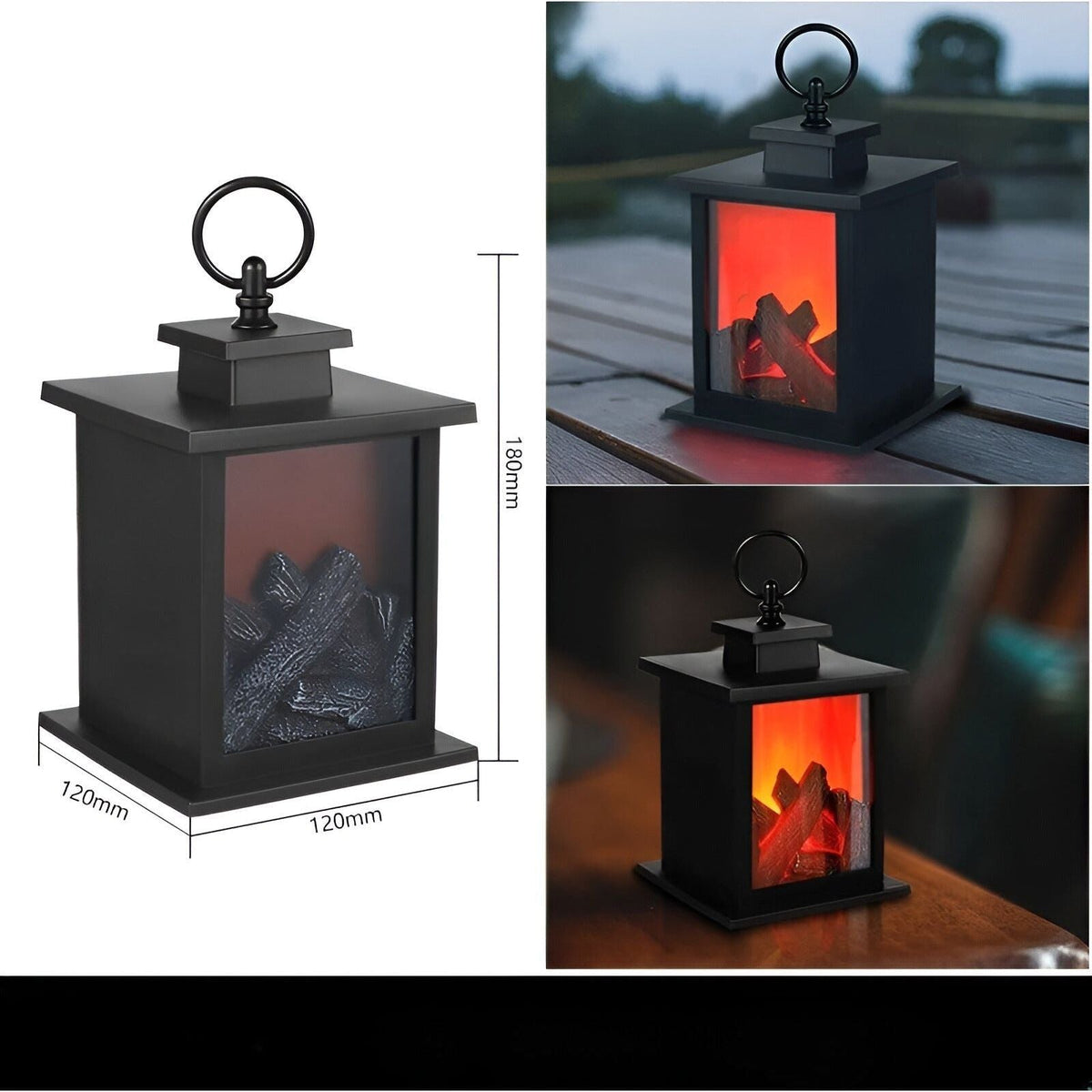 Mosrugs | RadiantFlame LED Lantern – Realistic Flame Table Lamp for Cosy Ambient Lighting
