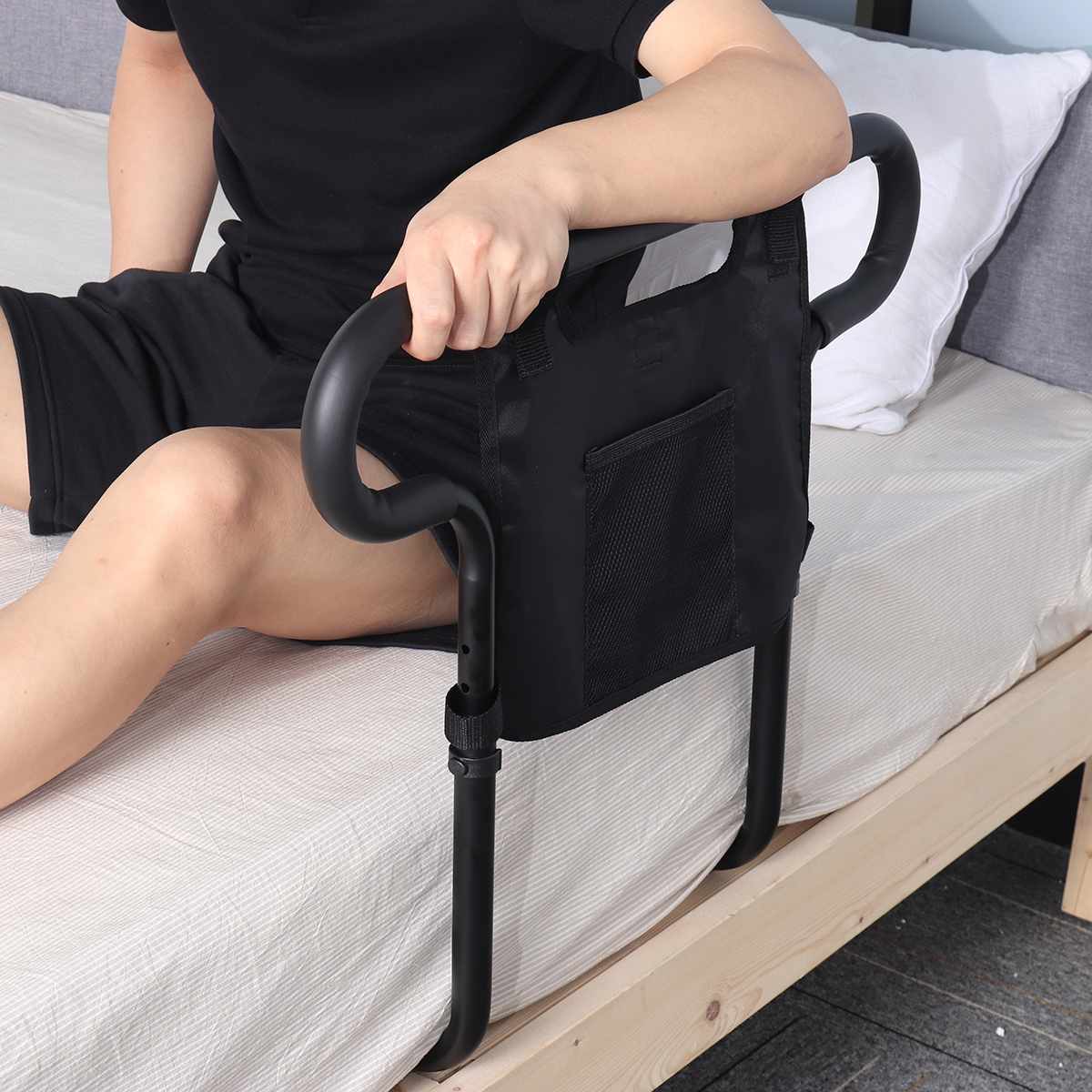 Mosrugs | Universal Senior Bed Rail – Reliable Elderly Assist with Storage Pouch