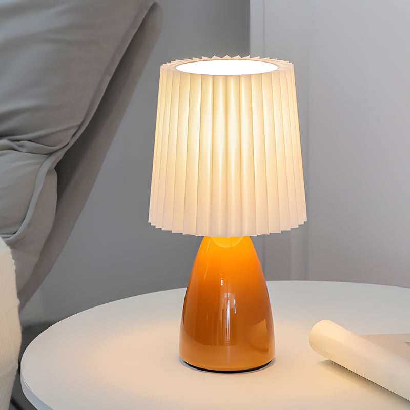 Mosrugs | Dimmable Desk Lamp | Glass Base with USB Port for Adjustable Lighting in Home Office or Study | Pink Shade Lamp