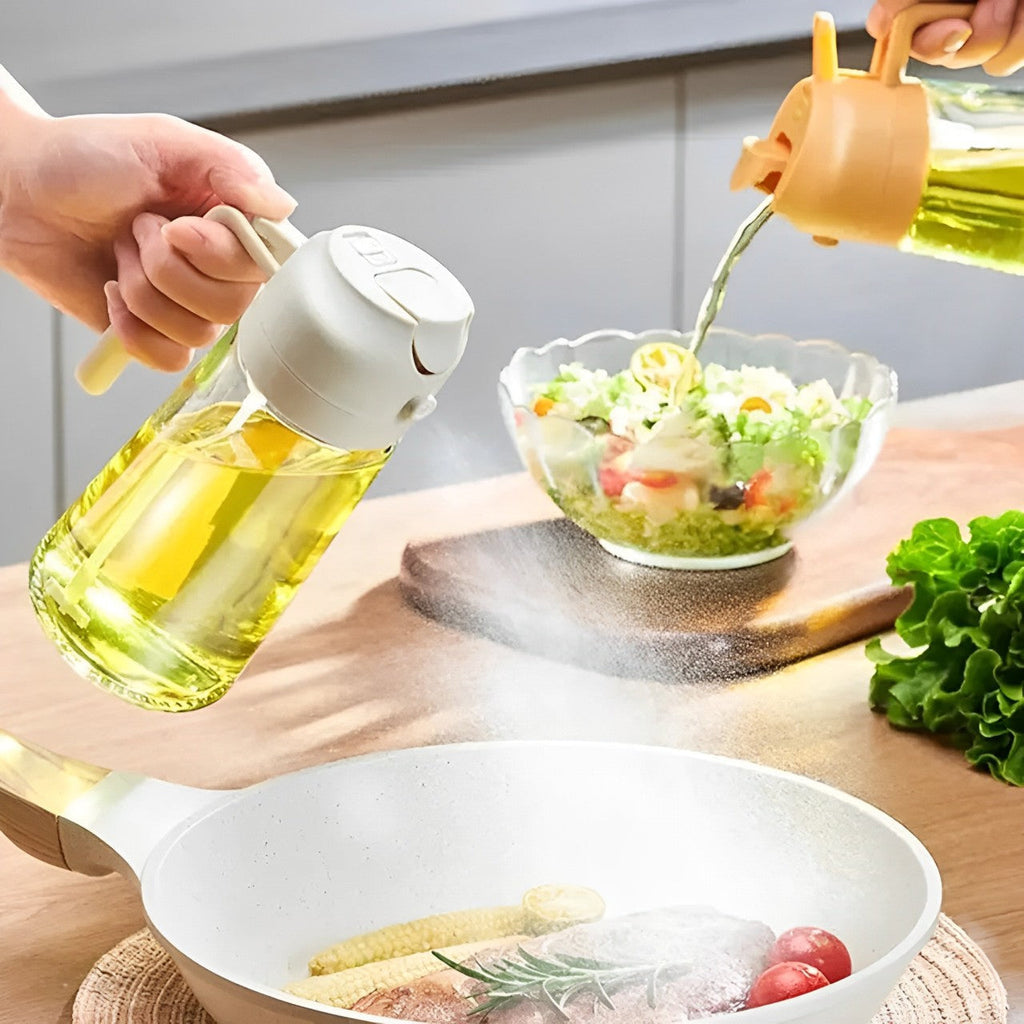 Mosrugs | 2-in-1 Olive Oil Dispenser & Sprayer – Perfect for Cooking, Salads, and BBQ
