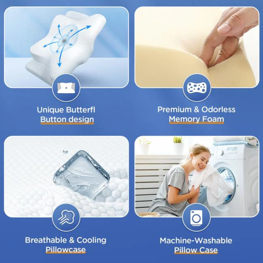 Mosrugs | Pillow for Side & Back Sleepers – Orthopedic Memory Foam Pillow for Neck & Shoulder Pain Relief and Perfect Sleep Alignment