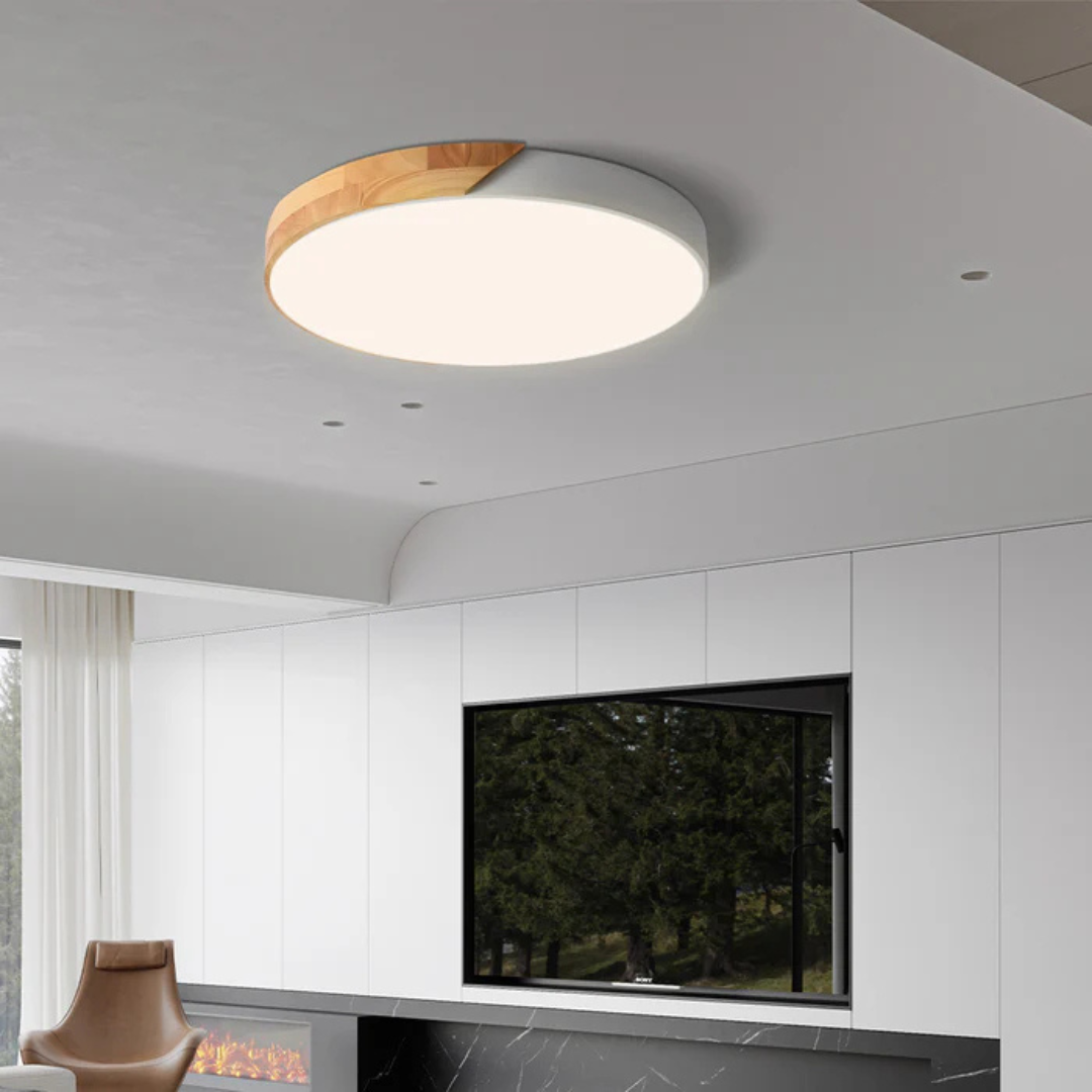 Mosrugs | Delos – Scandinavian Wooden LED Ceiling Light | Modern Energy-Efficient Interior Lighting