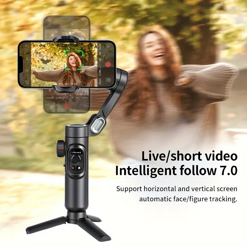 Mosrugs | SmartPro Smartphone Gimbal Stabiliser – Foldable 3-Axis Handheld Stabiliser for iPhone & Android