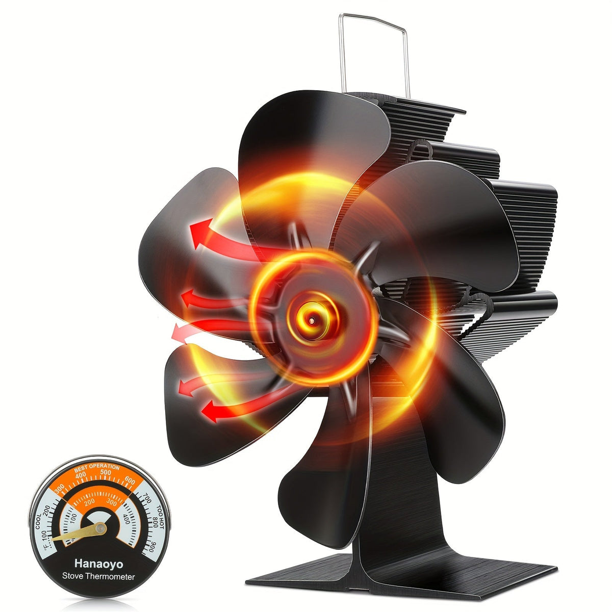 Mosrugs | ThermoBreeze | Heat Powered Stove Fan – Silent Operation, No Electricity, Efficient Heat Distribution