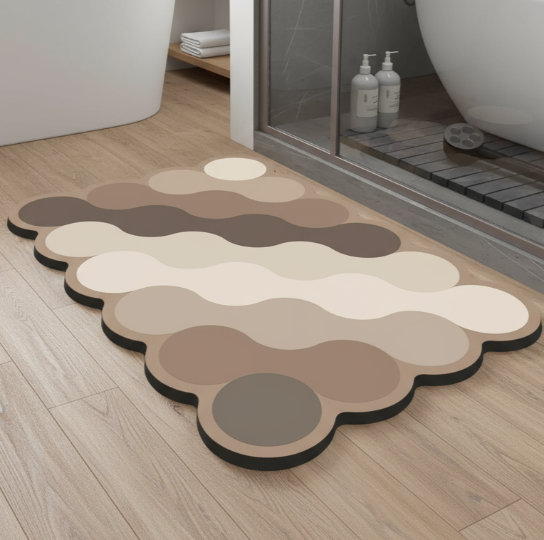 Mosrugs | Luxury Diatomite Bathroom Mat – Quick-Dry Non-Slip Shower Mat in Beige
