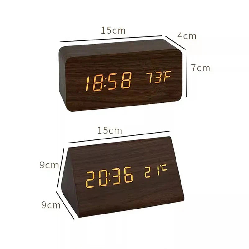 Mosrugs | Futura - Digital Wooden Alarm Clock with Thermometer Included