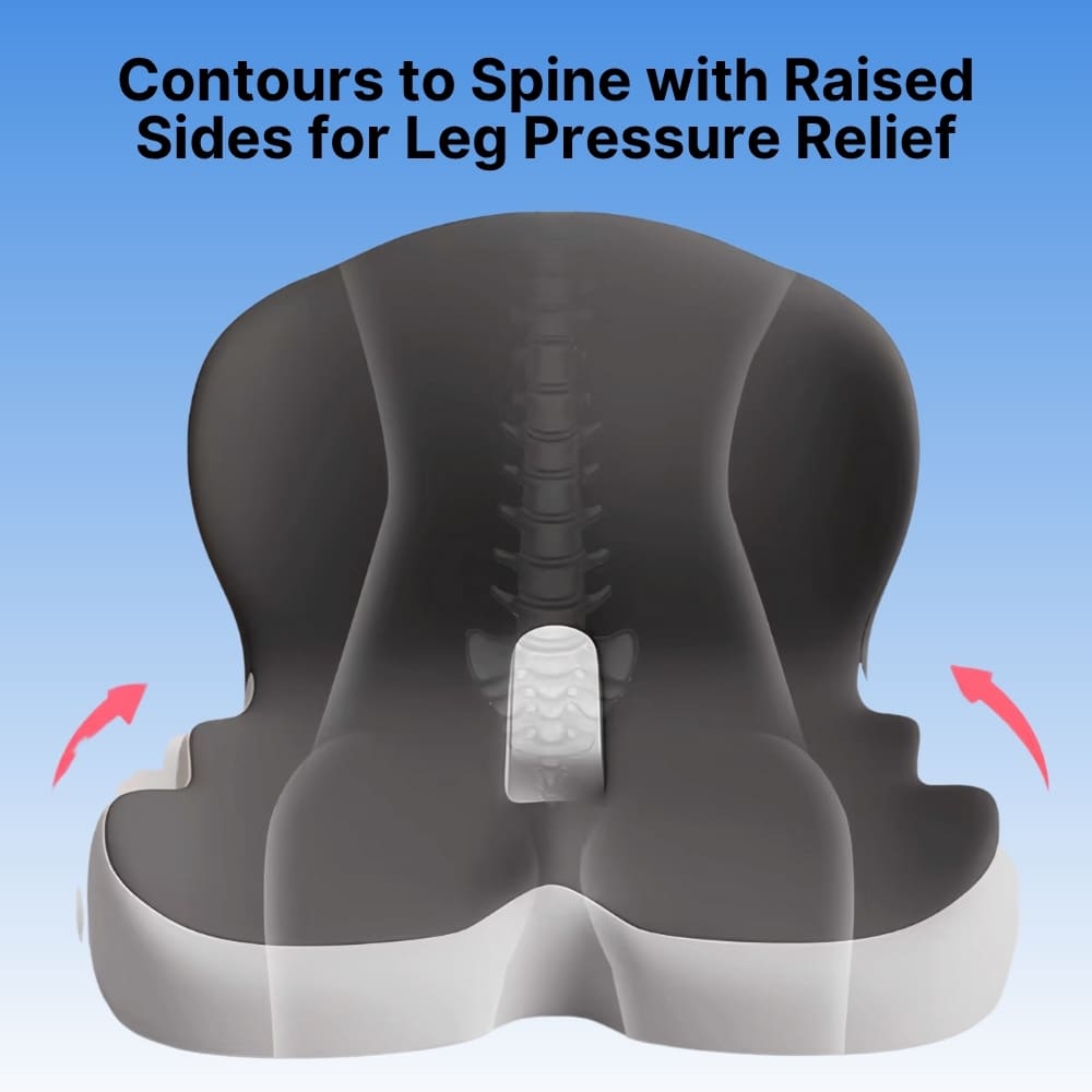Mosrugs | All-in-One Orthopedic Memory Foam Seat - Cushion Seat and Back Cushion for Pain Relief and Comfort