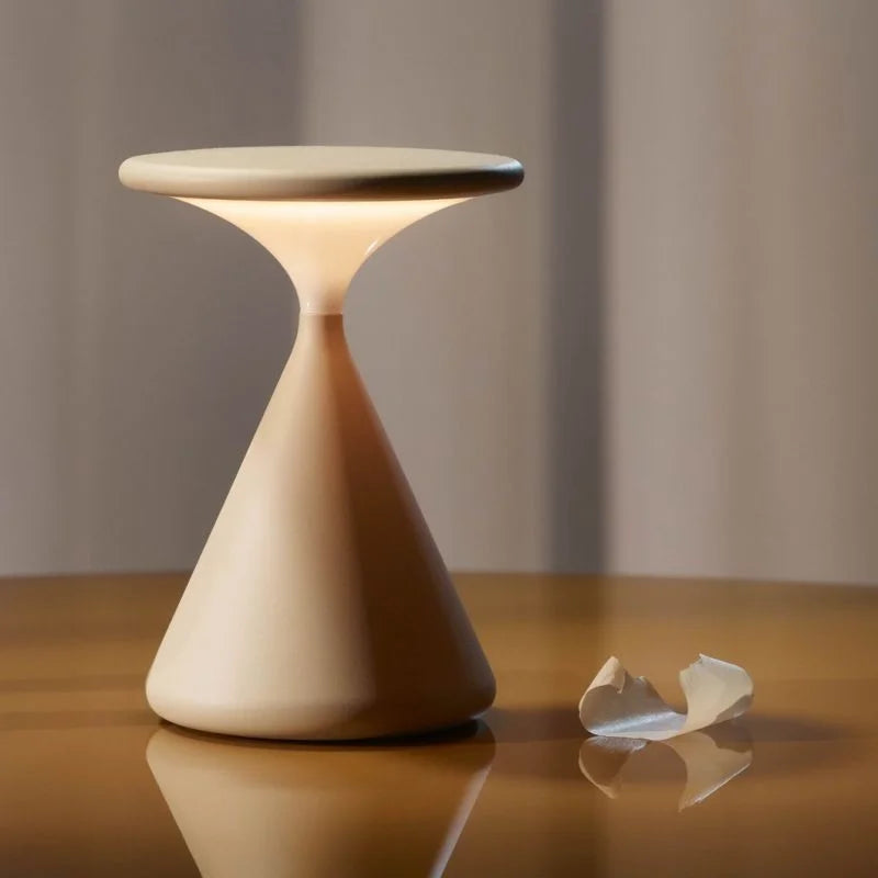 Mosrugs | Aeron Hourglass Cordless LED Table Lamp – Rechargeable, Dimmable, Modern Design