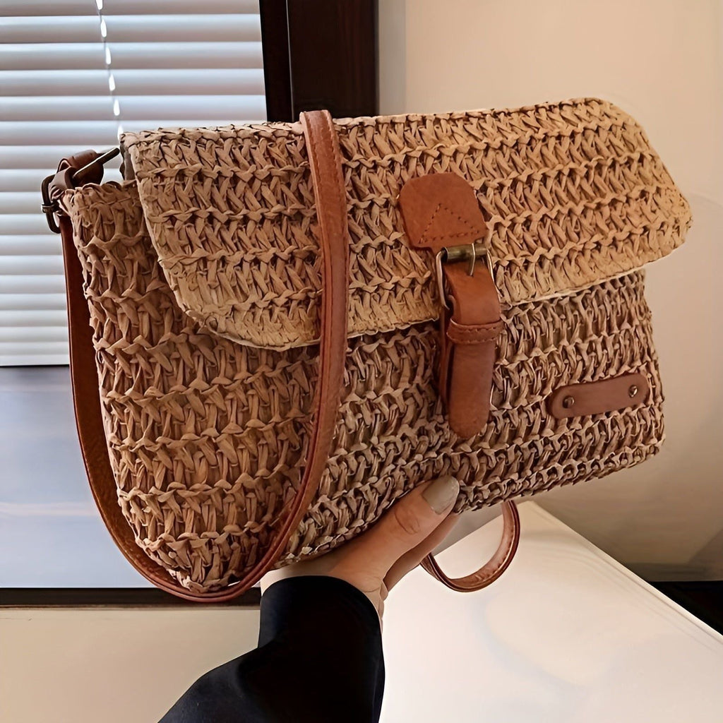Mosrugs | Annalise Bag – Vintage Style Woven Straw Shoulder Bag for Summer