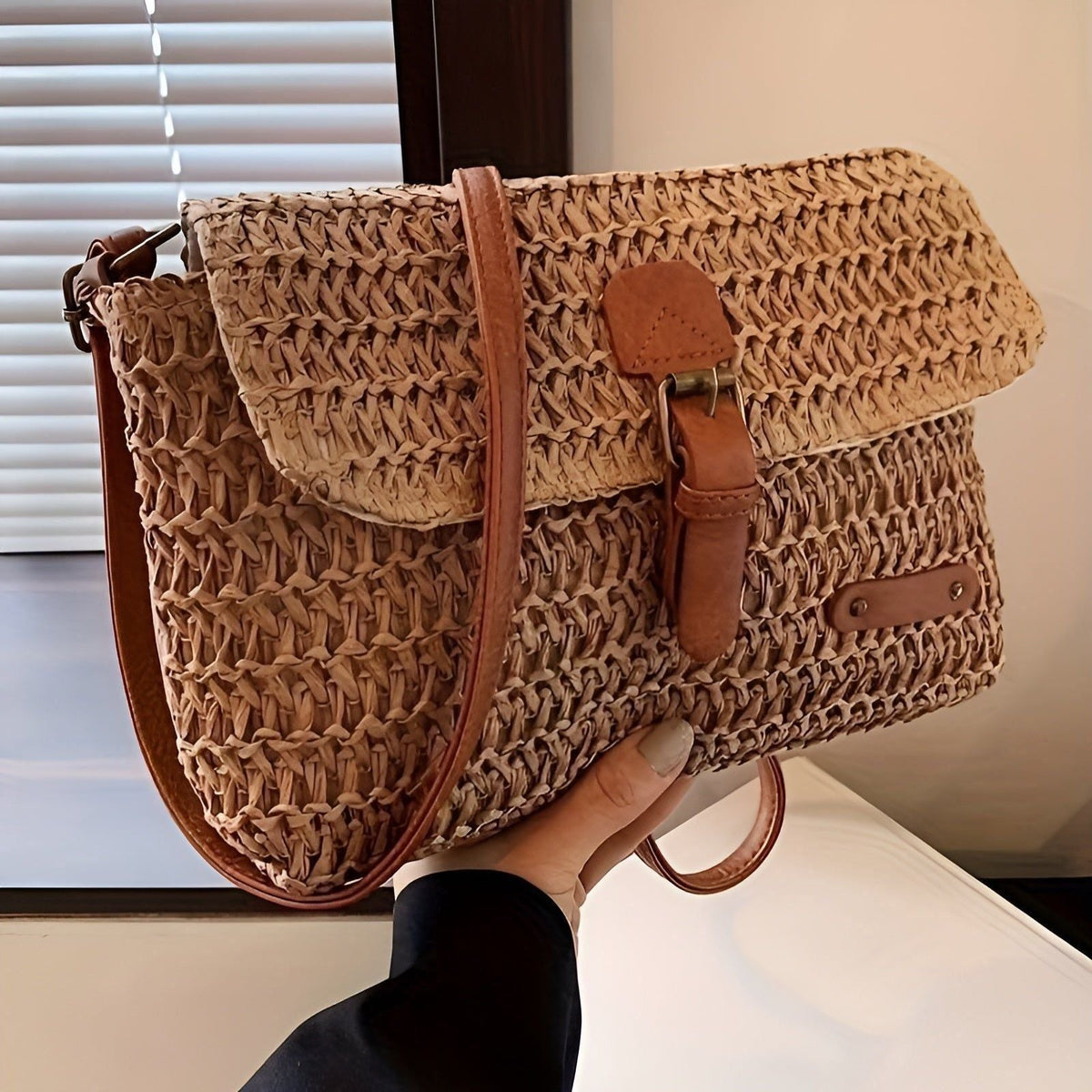 Mosrugs | Annalise Bag – Vintage Style Woven Straw Shoulder Bag for Summer