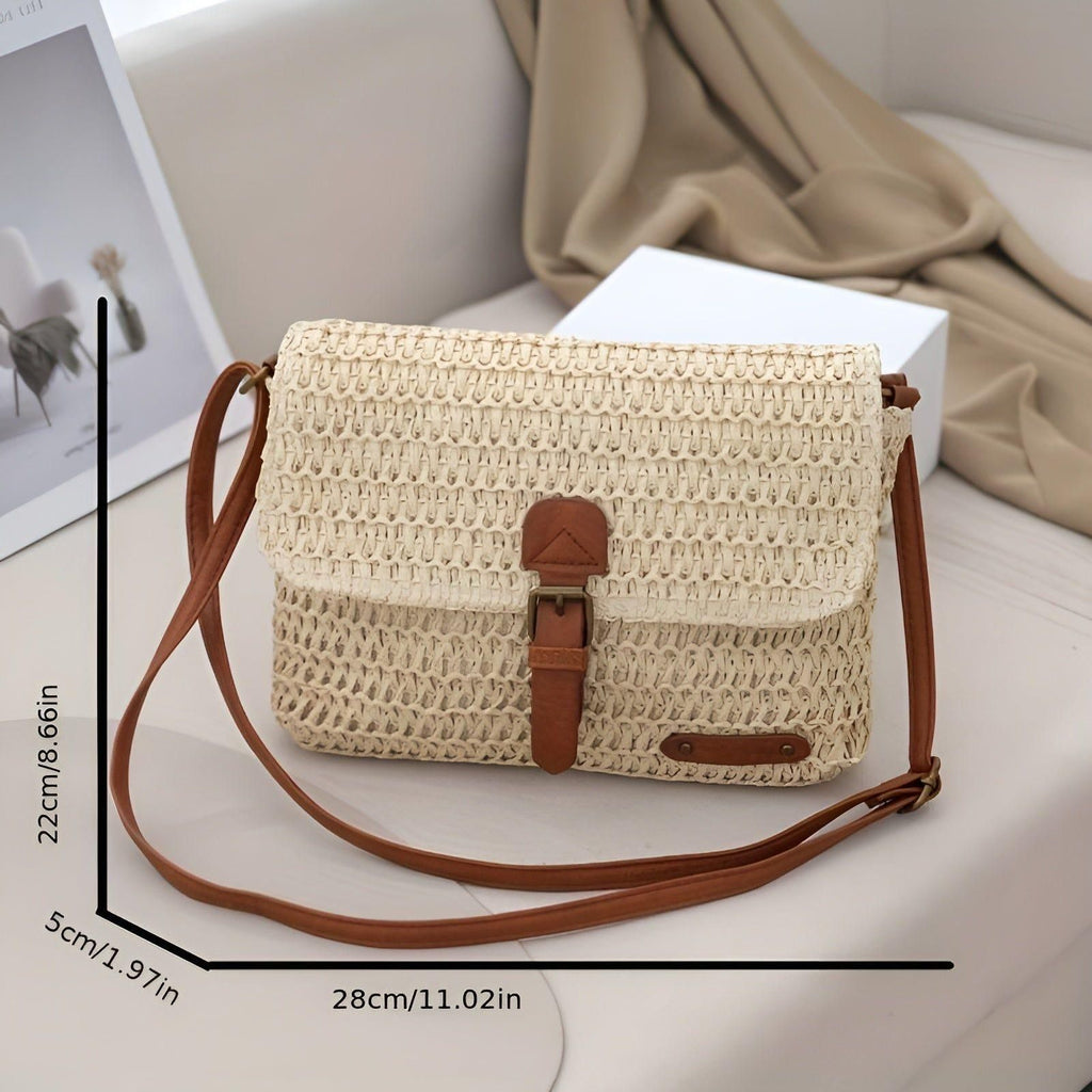 Mosrugs | Annalise Bag – Vintage Style Woven Straw Shoulder Bag for Summer