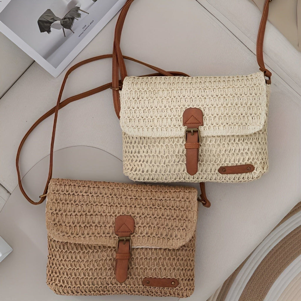 Mosrugs | Annalise Bag – Vintage Style Woven Straw Shoulder Bag for Summer