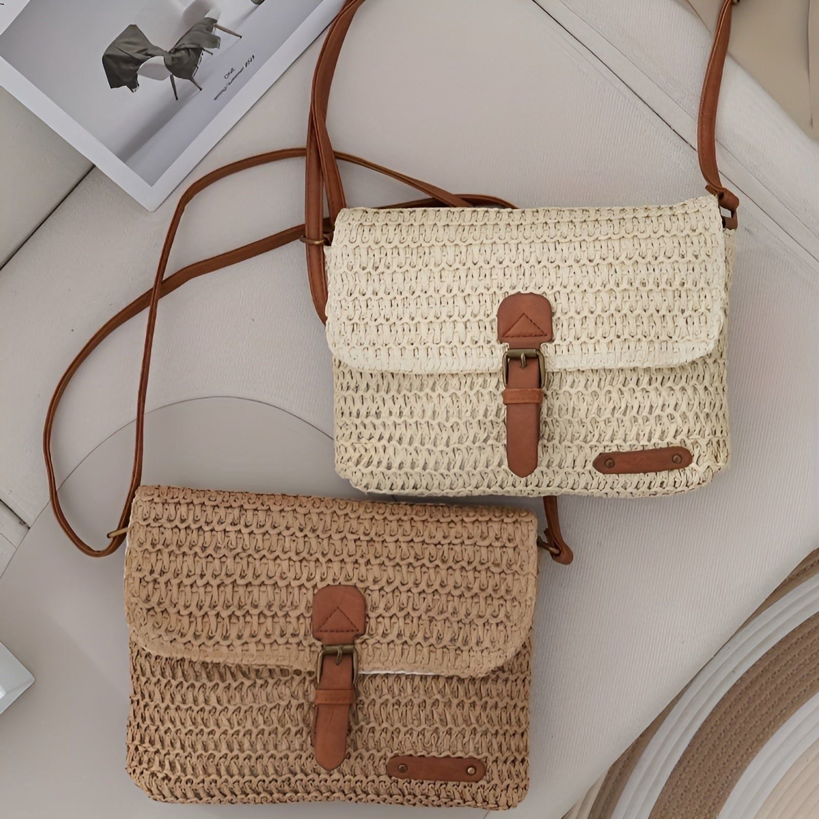 Mosrugs | Annalise Bag – Vintage Style Woven Straw Shoulder Bag for Summer