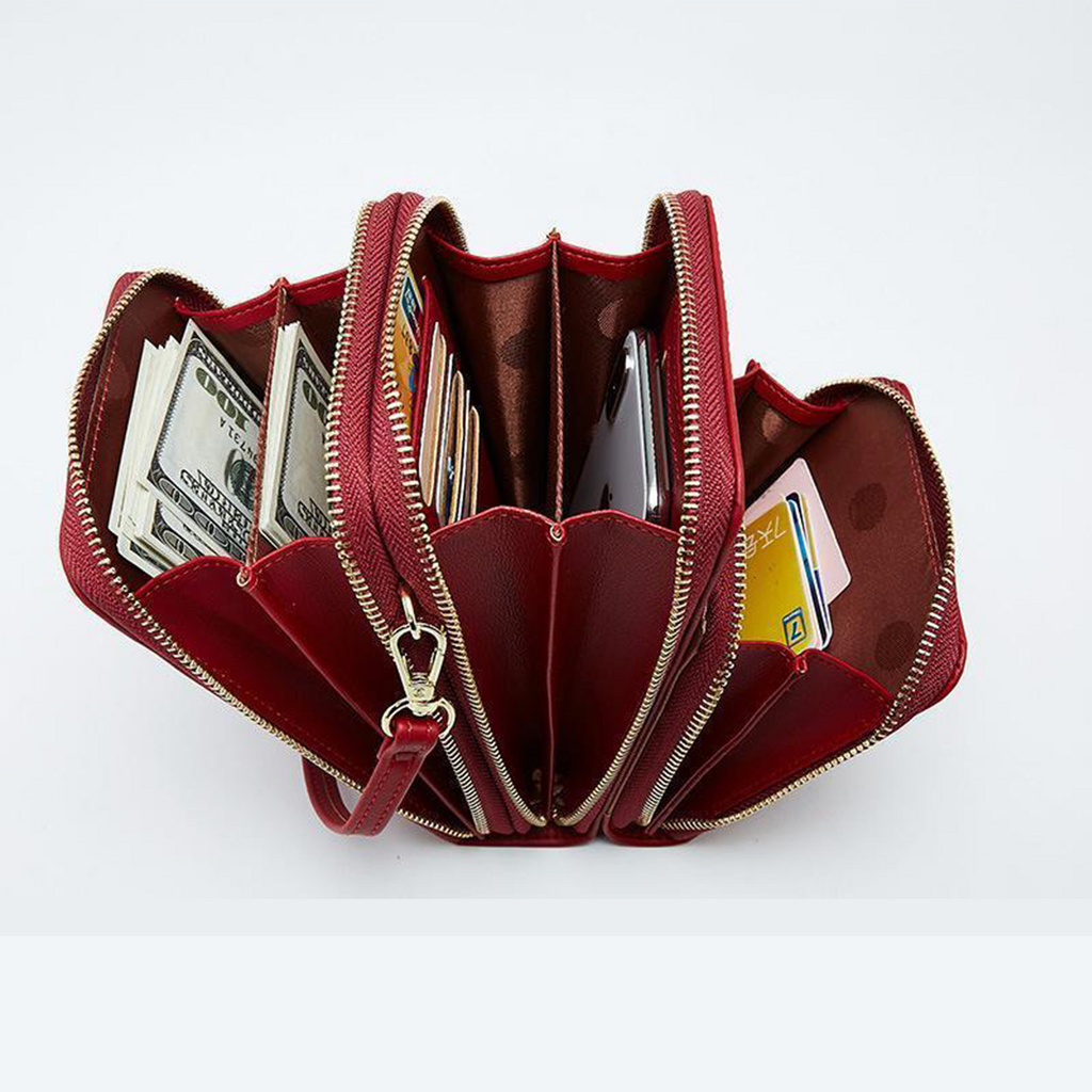 Mosrugs | Triple Secure Leather Phone Purse: Elegance Meets Practicality