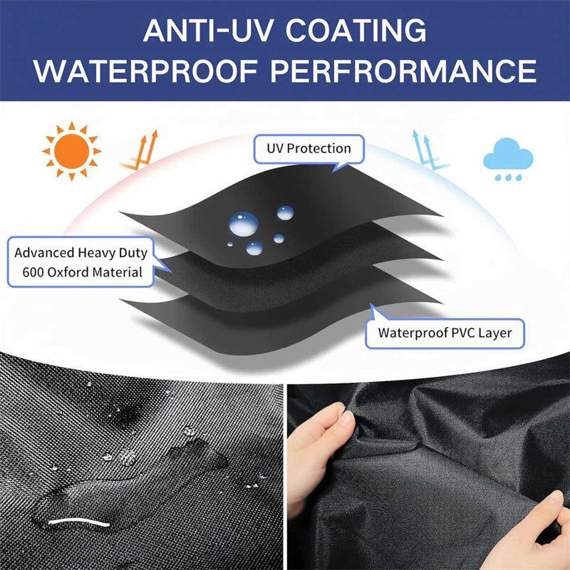 Mosrugs | Round Waterproof Garden Furniture Cover | Heavy-Duty, UV-Resistant & Adjustable for Outdoor Tables and Chairs