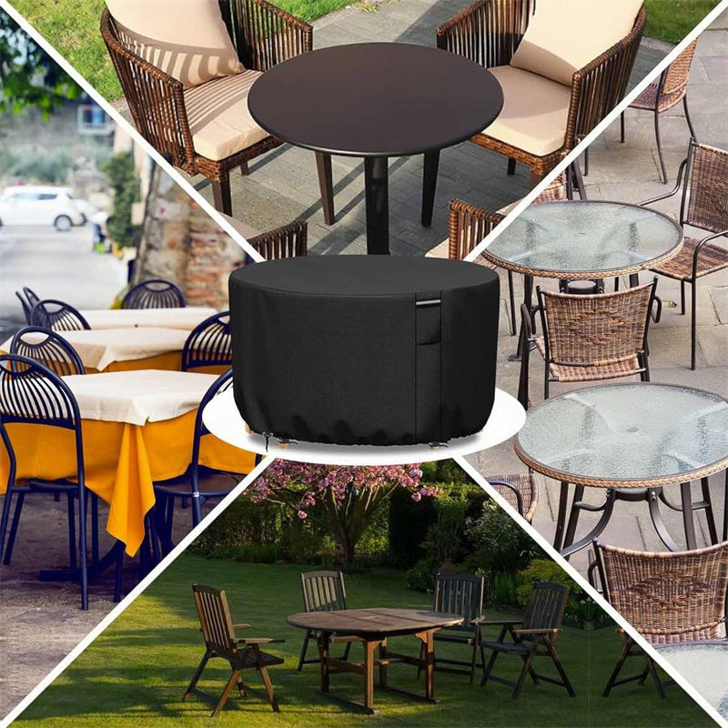 Mosrugs | Round Waterproof Garden Furniture Cover | Heavy-Duty, UV-Resistant & Adjustable for Outdoor Tables and Chairs
