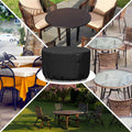 Mosrugs | Round Waterproof Garden Furniture Cover | Heavy-Duty, UV-Resistant & Adjustable for Outdoor Tables and Chairs