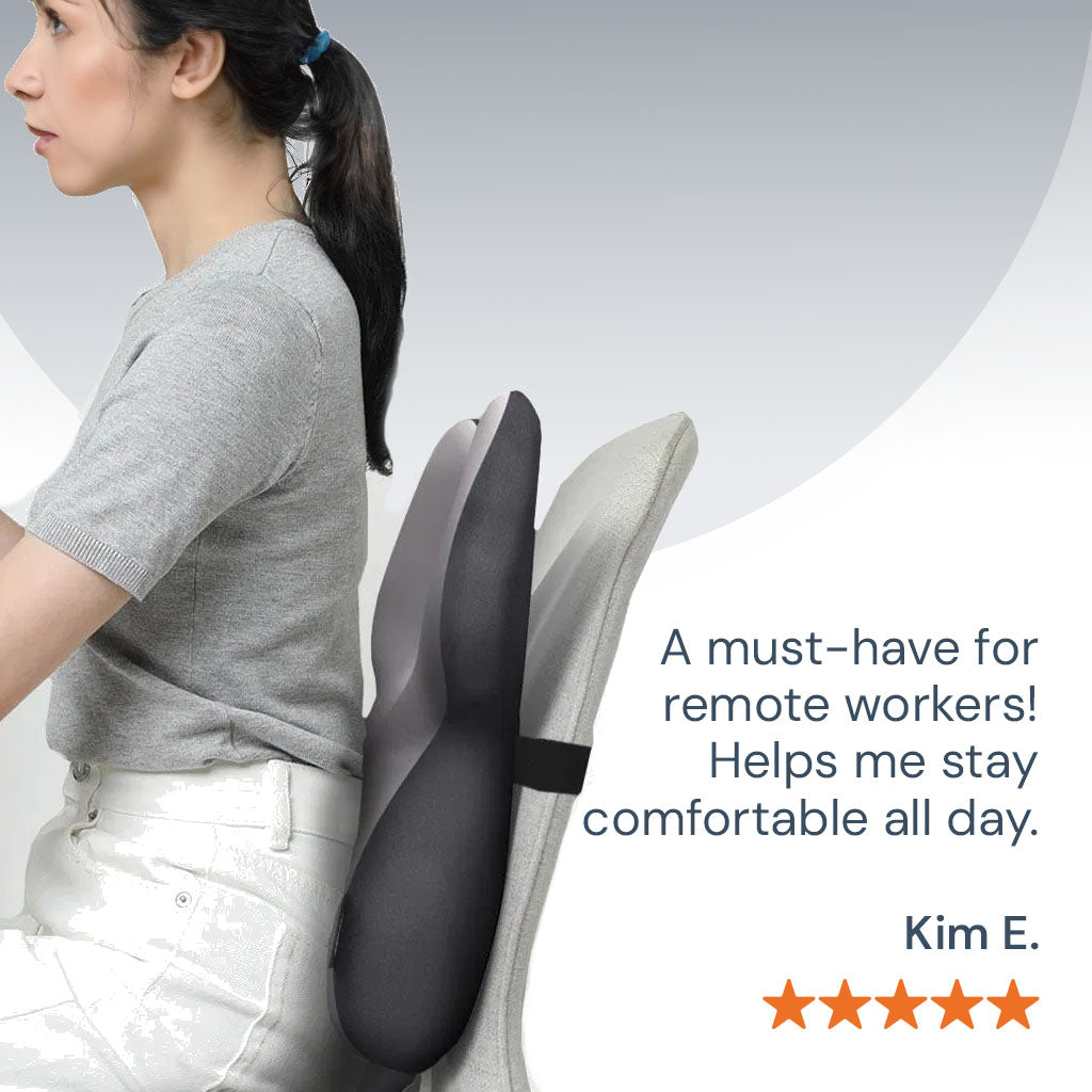 Mosrugs | Adjustable Memory Foam Lumbar Support Cushion | Backrest Support for office chair Ergonomic Design for Back Pain Relief at Home, Office & Car