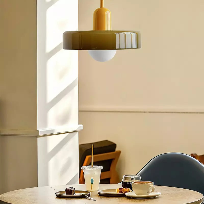 Mosrugs | Coloured Glass Pendant Light – Elegant Bauhaus-Style Hanging Lamp for Living Room & Dining Area