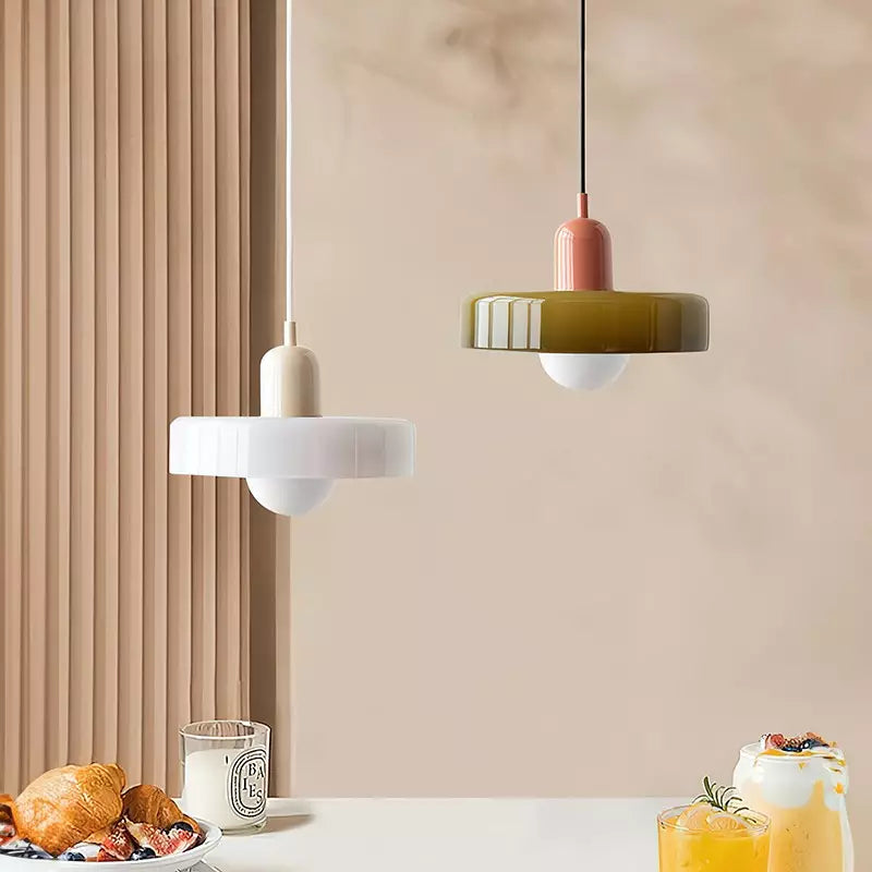 Mosrugs | Coloured Glass Pendant Light – Elegant Bauhaus-Style Hanging Lamp for Living Room & Dining Area