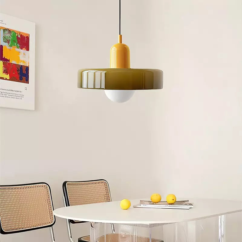 Mosrugs | Coloured Glass Pendant Light – Elegant Bauhaus-Style Hanging Lamp for Living Room & Dining Area