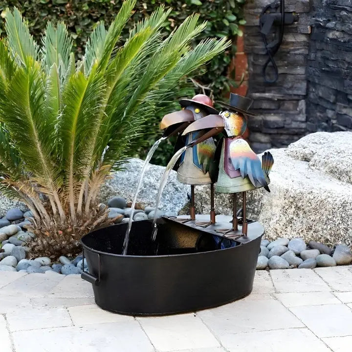 Mosrugs | ChirpStream | Toucan Bird Water Fountain – Playful Outdoor Garden Decoration with Flowing Water