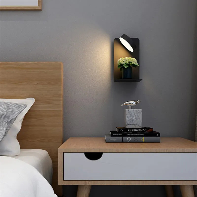 Mosrugs | LED Wall Light with Shelf | Soft Glow, Modern Design & Ideal for Creating a Festive Atmosphere in Your Bedroom