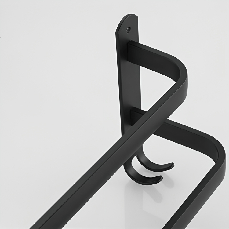 Mosrugs | FlexRack Wall-Mounted Bathroom Storage Shelf with Towel Holder – Space-Saving Aluminium Rack