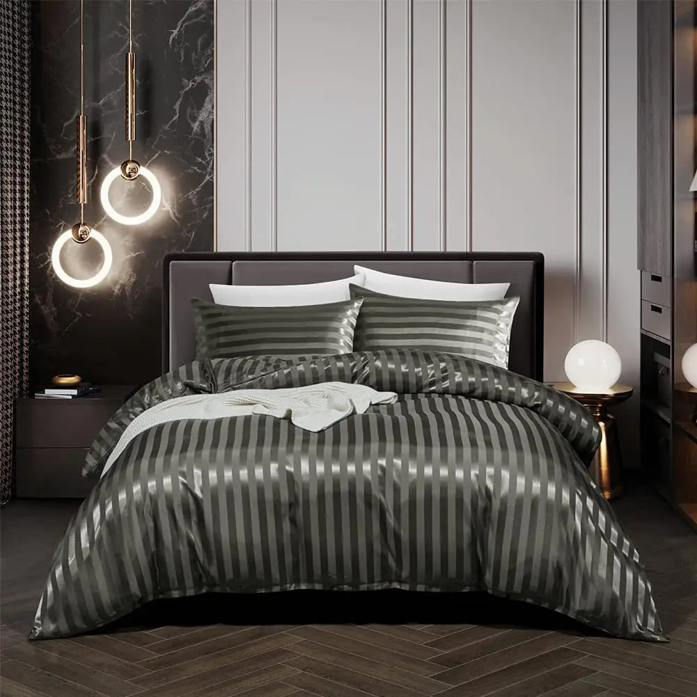Mosrugs | VelvetDream - Black Satin Bed Set