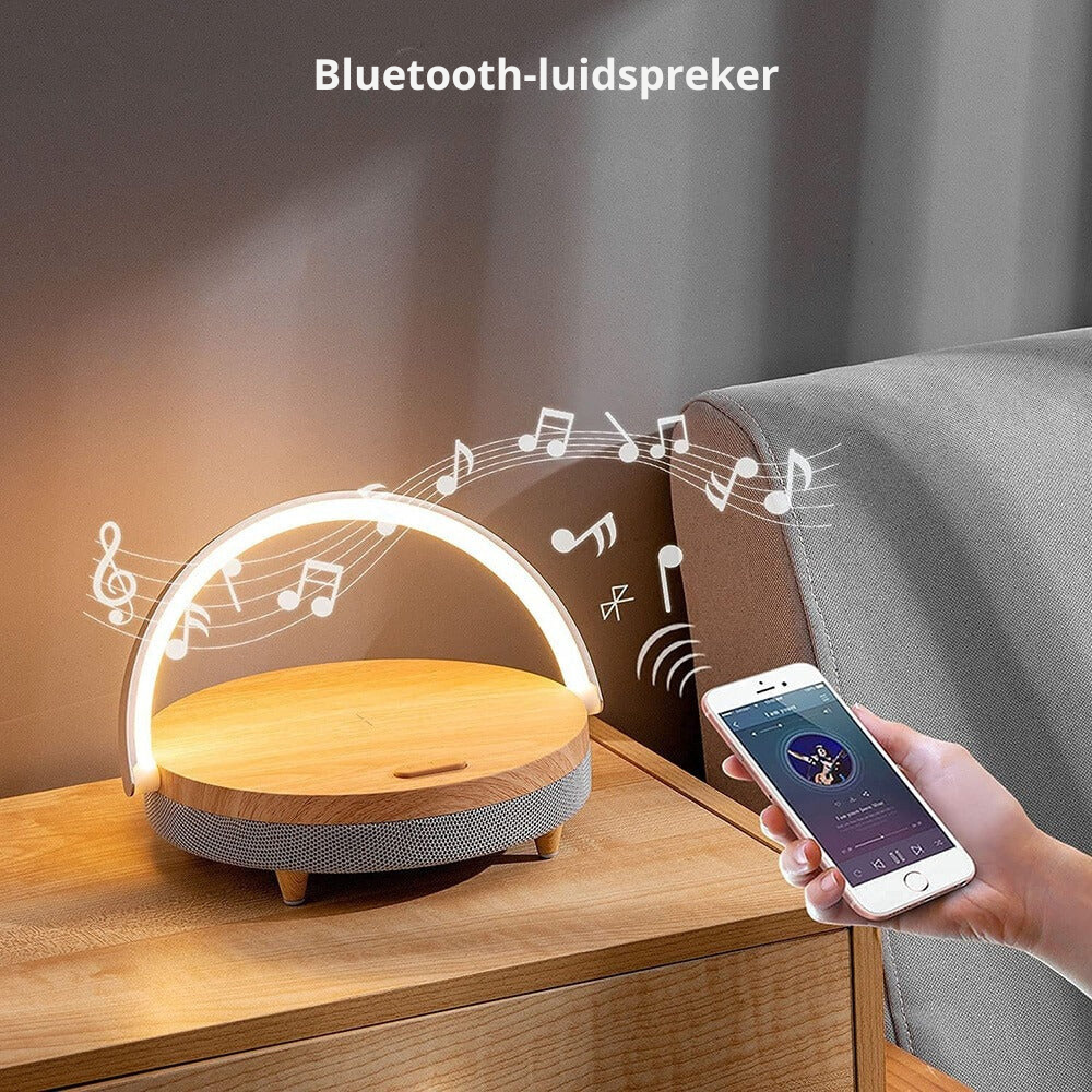 Mosrugs | 3-in-1 LED Lamp, Bluetooth Speaker & Wireless Charger | Smart Desk Light