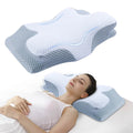 Mosrugs | Cervical Memory Foam Pillow | Orthopaedic Contour Design with Cooling Cover for Back, Side & Stomach sleepers |  Pillows for back Sleepers