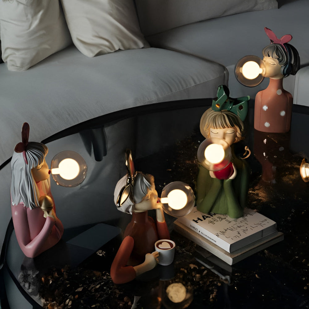 Mosrugs | BubbleFairies Table Lamp – Enchanting Quartet Cartoon Girl Figurine Light