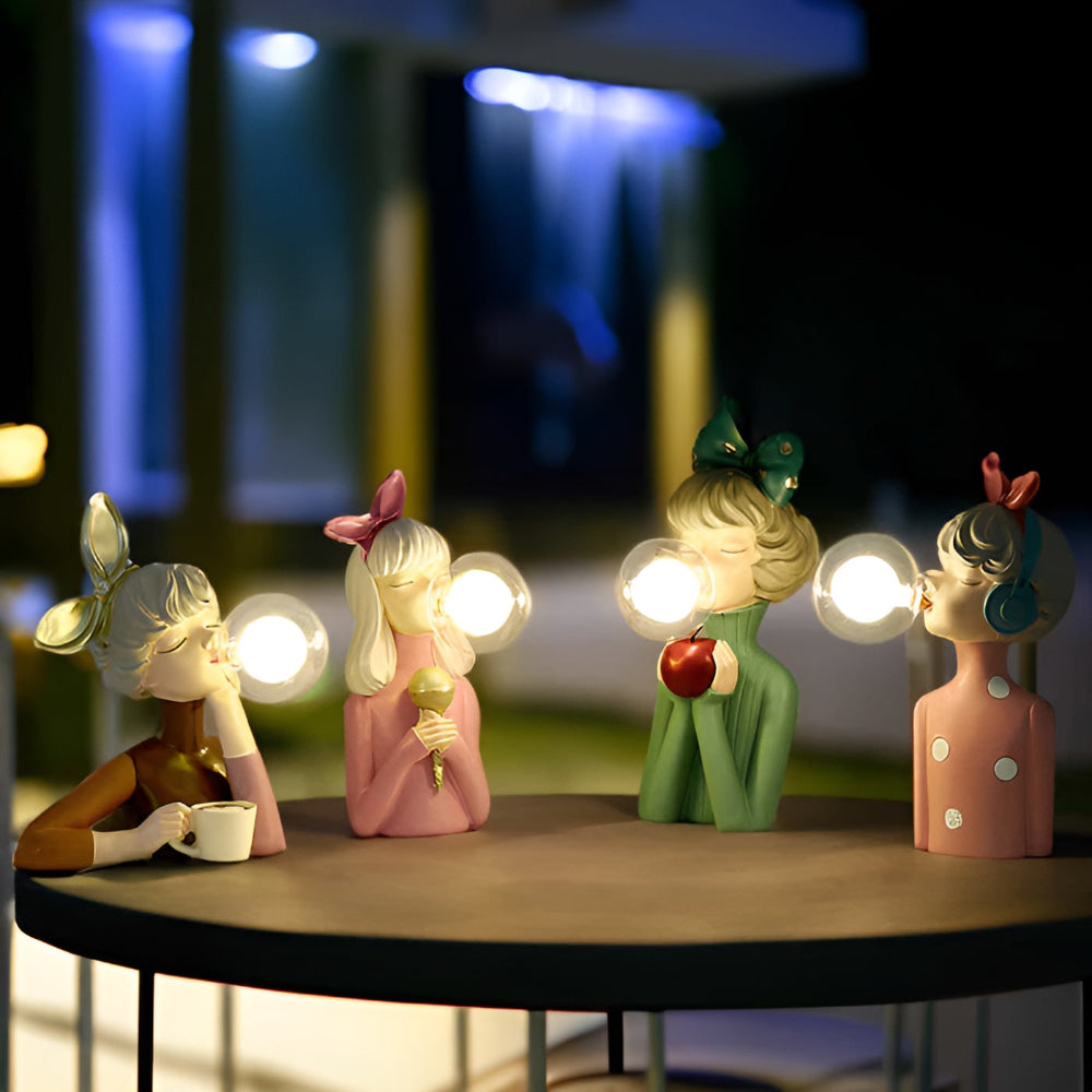 Mosrugs | BubbleFairies Table Lamp – Enchanting Quartet Cartoon Girl Figurine Light