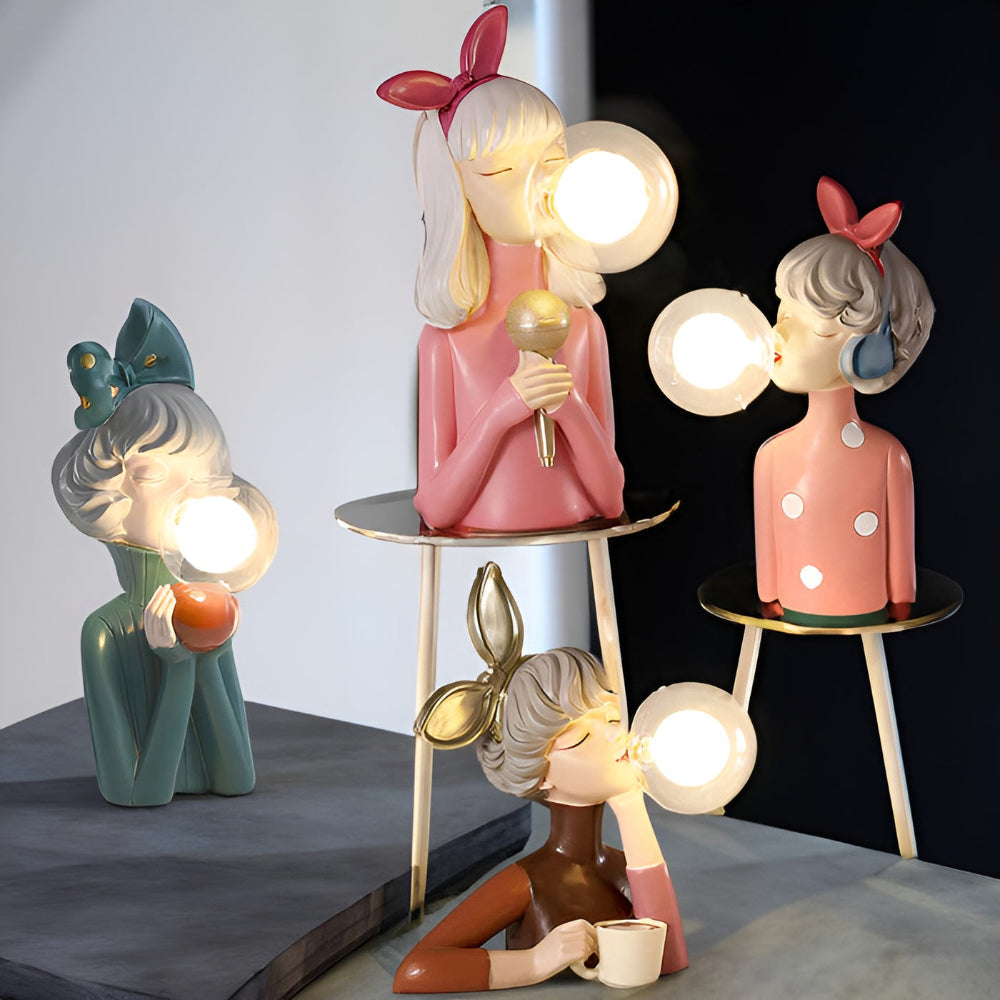 Mosrugs | BubbleFairies Table Lamp – Enchanting Quartet Cartoon Girl Figurine Light