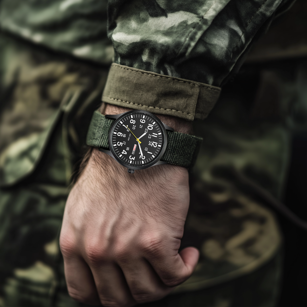 Mosrugs | Men’s Rugged Outdoor Watch – Waterproof Military-Style Stainless Steel Timepiece