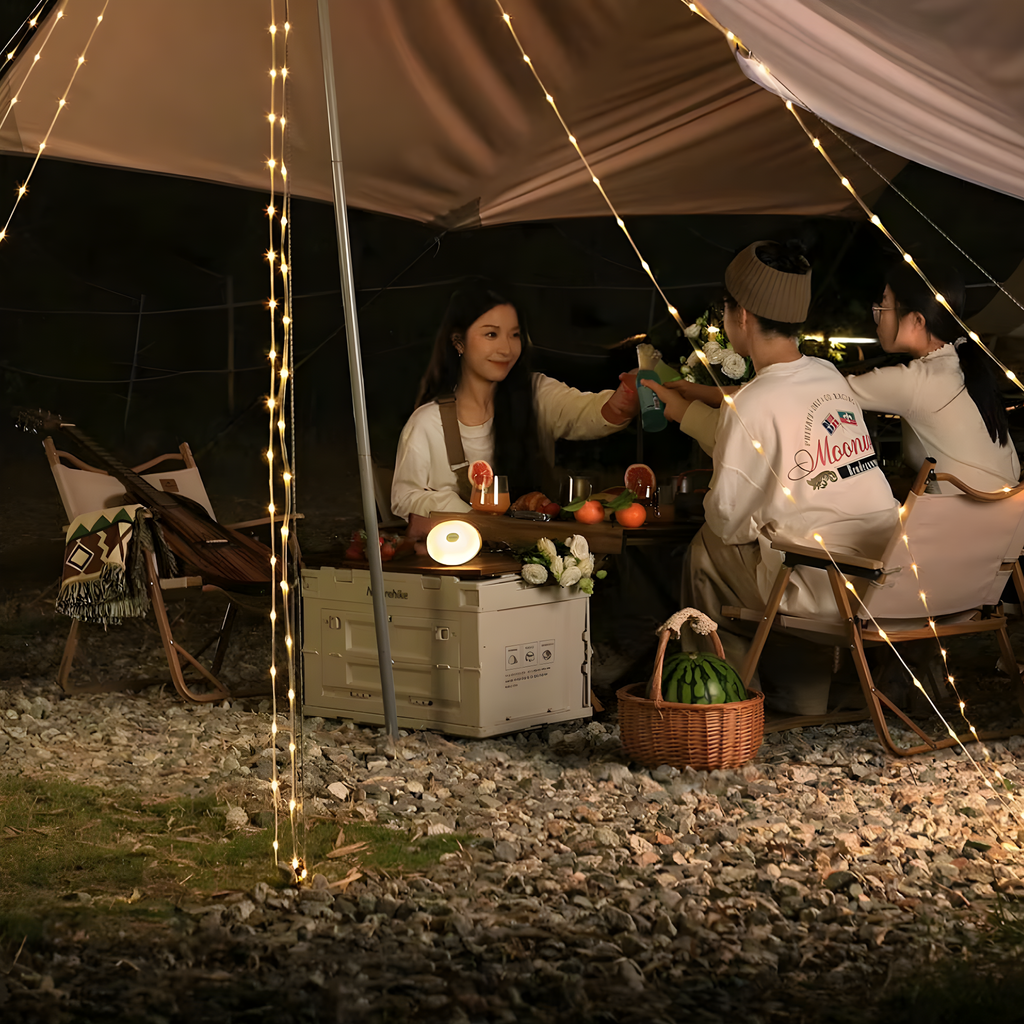 Mosrugs | CampBeam LED Outdoor String Lights – Rechargeable Waterproof Lights with Magnetic Hooks & 5 Lighting Modes
