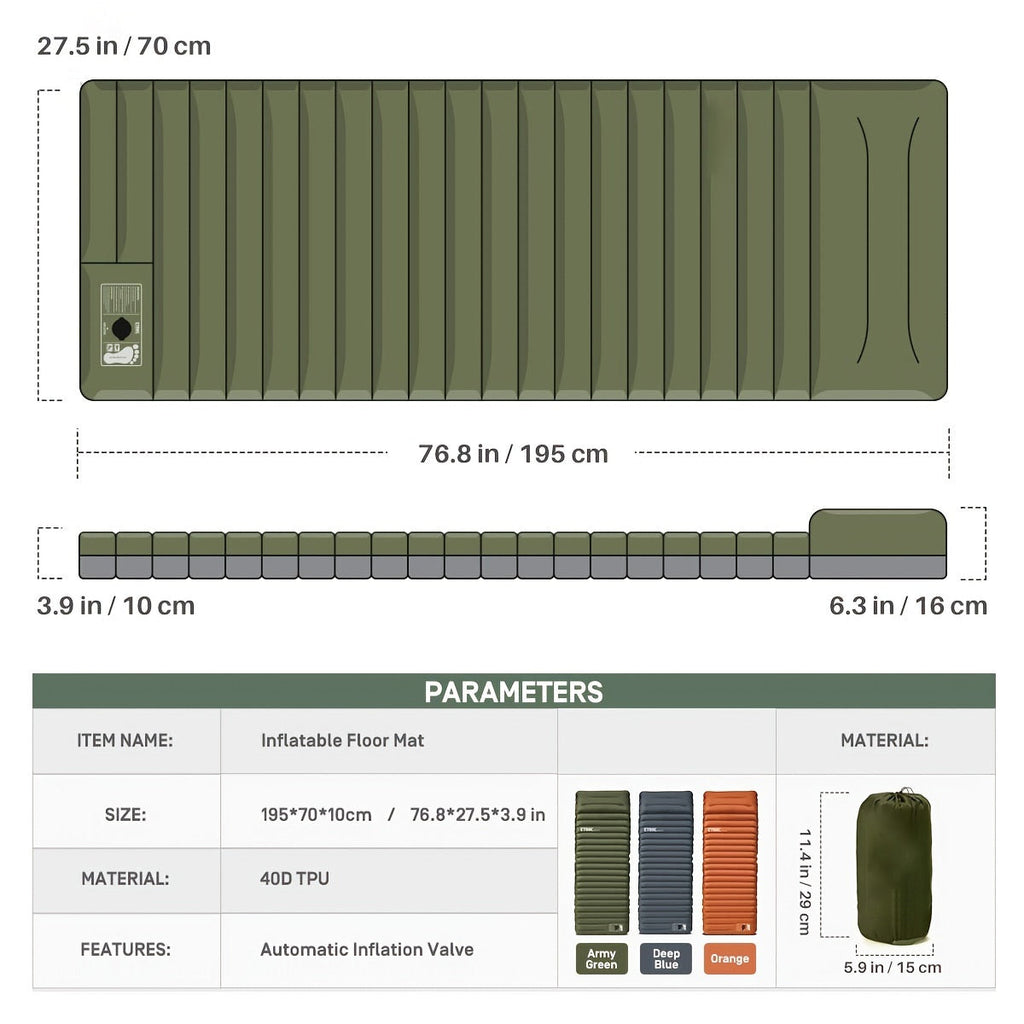 Mosrugs | Adventure-Ready Inflatable Mattress - Your Ultimate Camping Companion