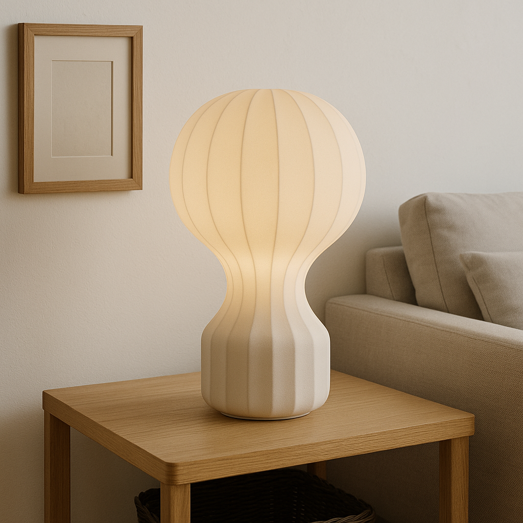 Mosrugs | Silka | Wabi Sabi Silk Table Lamp – Warm LED Light