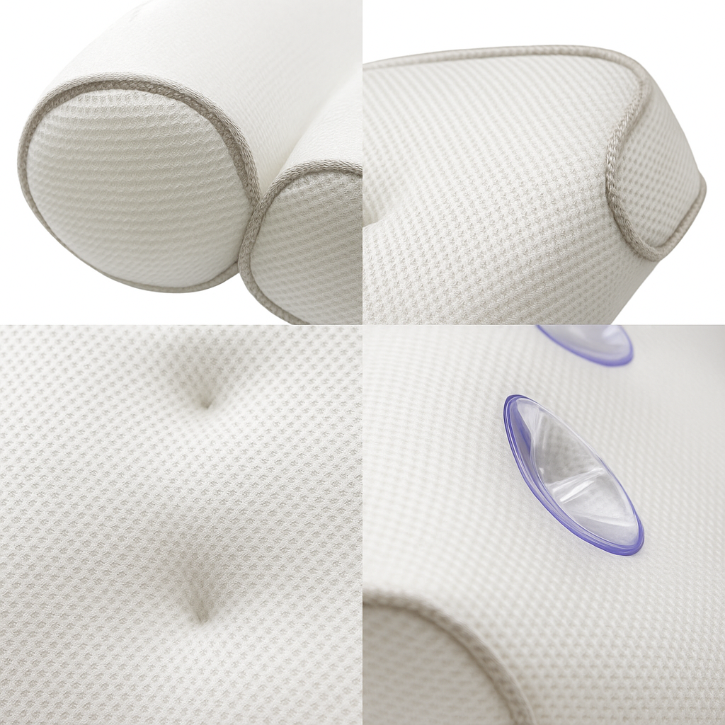 Mosrugs | SoakUp Bath Pillows UK – Neck & Head Support Cushion – Non-Slip – Soft & Comfortable – Fits All Bathtubs – Enhances Relaxation