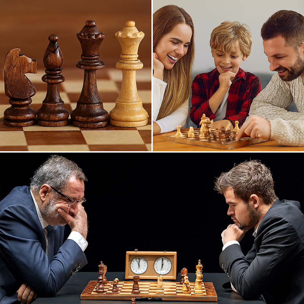 Mosrugs | Wooden Chess Set – Tournament Grade Folding Board with Handcrafted Pieces