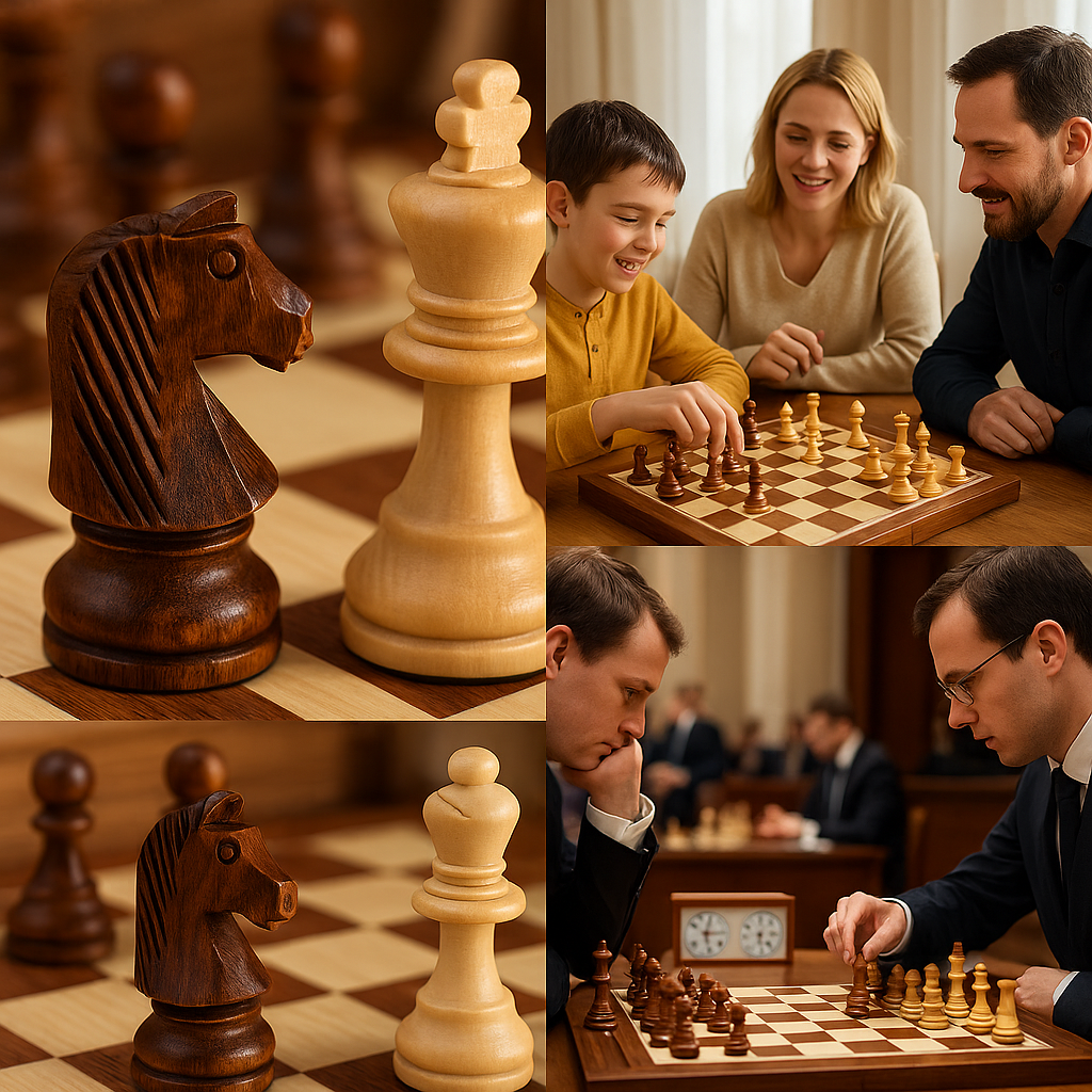 Mosrugs | Wooden Chess Set – Tournament Grade Folding Board with Handcrafted Pieces
