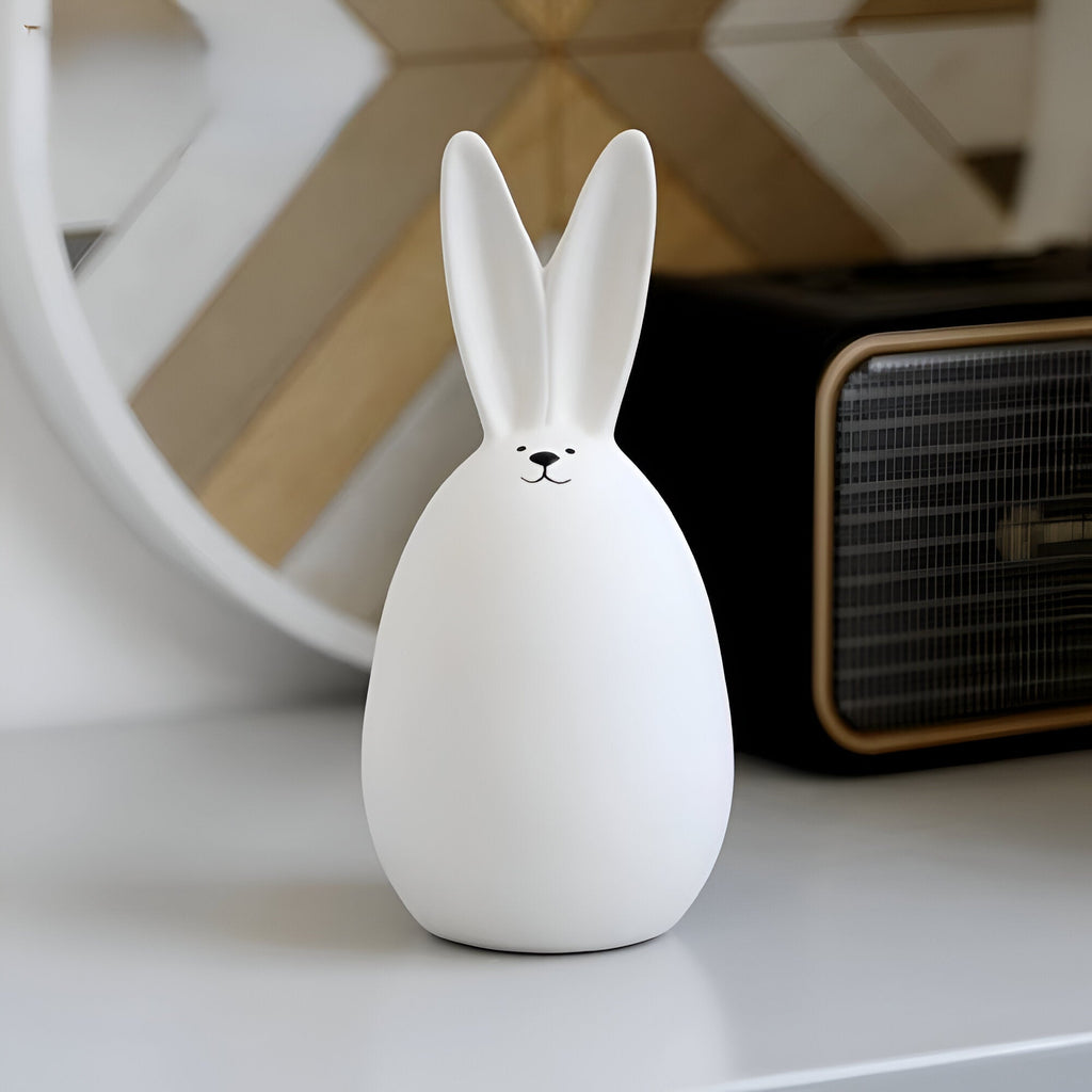 Mosrugs | ConeyBliss Minimalist Ceramic Bunny – Elegant White Easter Rabbit Figurine Decor