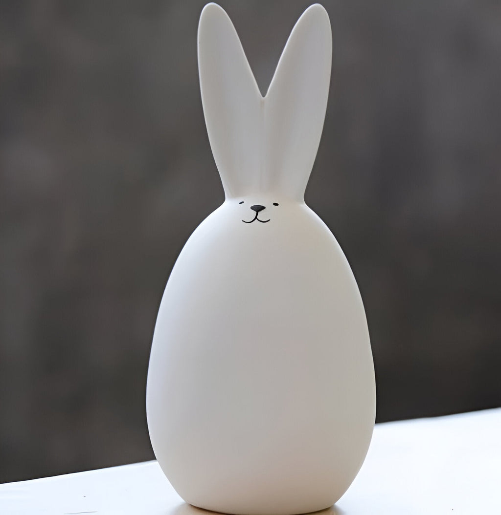 Mosrugs | ConeyBliss Minimalist Ceramic Bunny – Elegant White Easter Rabbit Figurine Decor