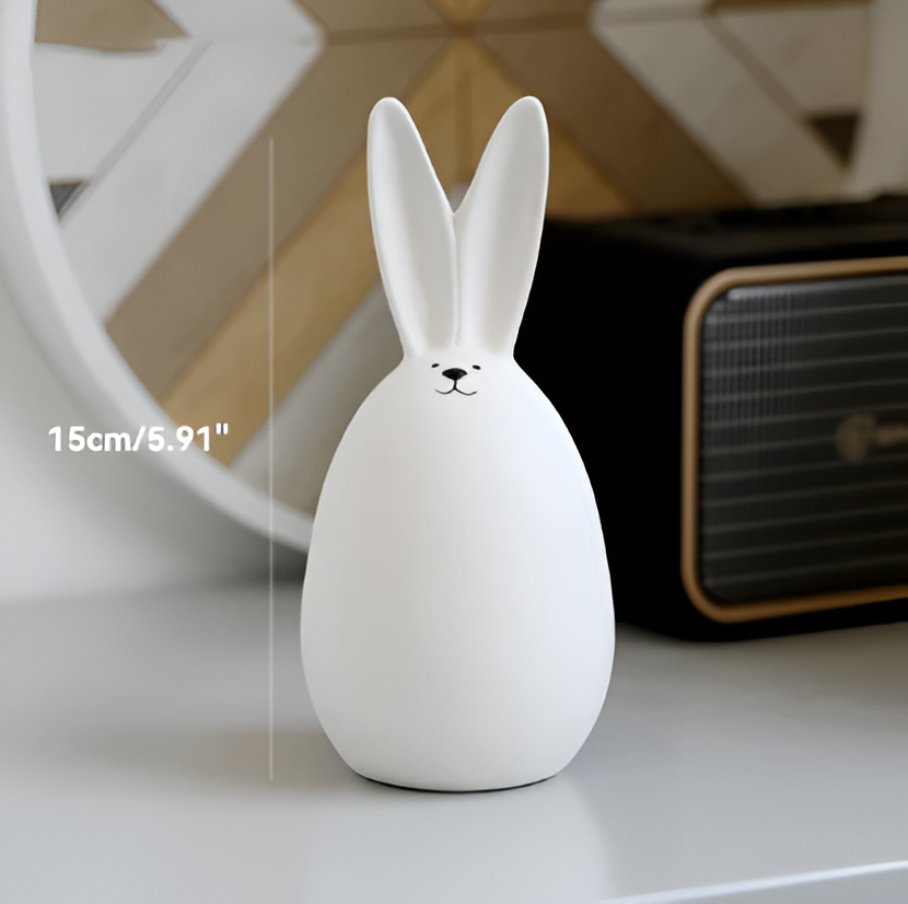 Mosrugs | ConeyBliss Minimalist Ceramic Bunny – Elegant White Easter Rabbit Figurine Decor