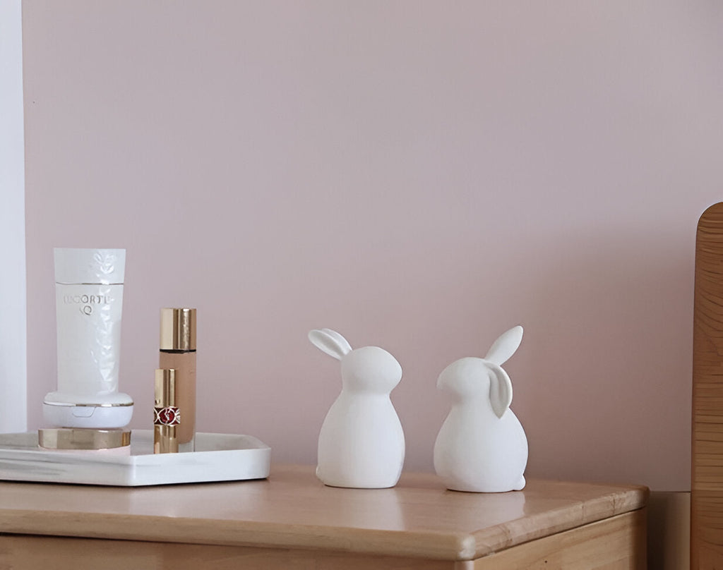 Mosrugs | ConeyBliss Minimalist Ceramic Bunny – Elegant White Easter Rabbit Figurine Decor