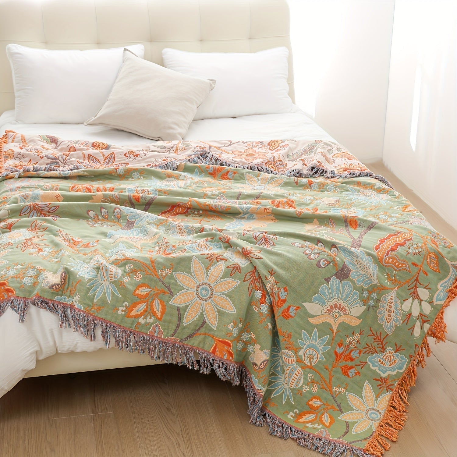 Mosrugs | ThreadHaven - Boho Tassel Throw