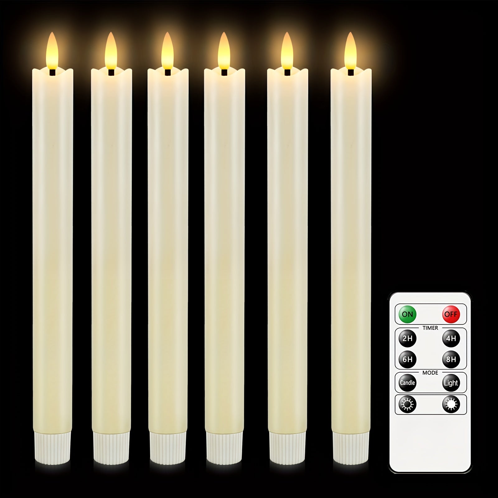 Mosrugs | CandleLuxe – 6 LED Taper Candles with Remote for Luxurious Event Lighting