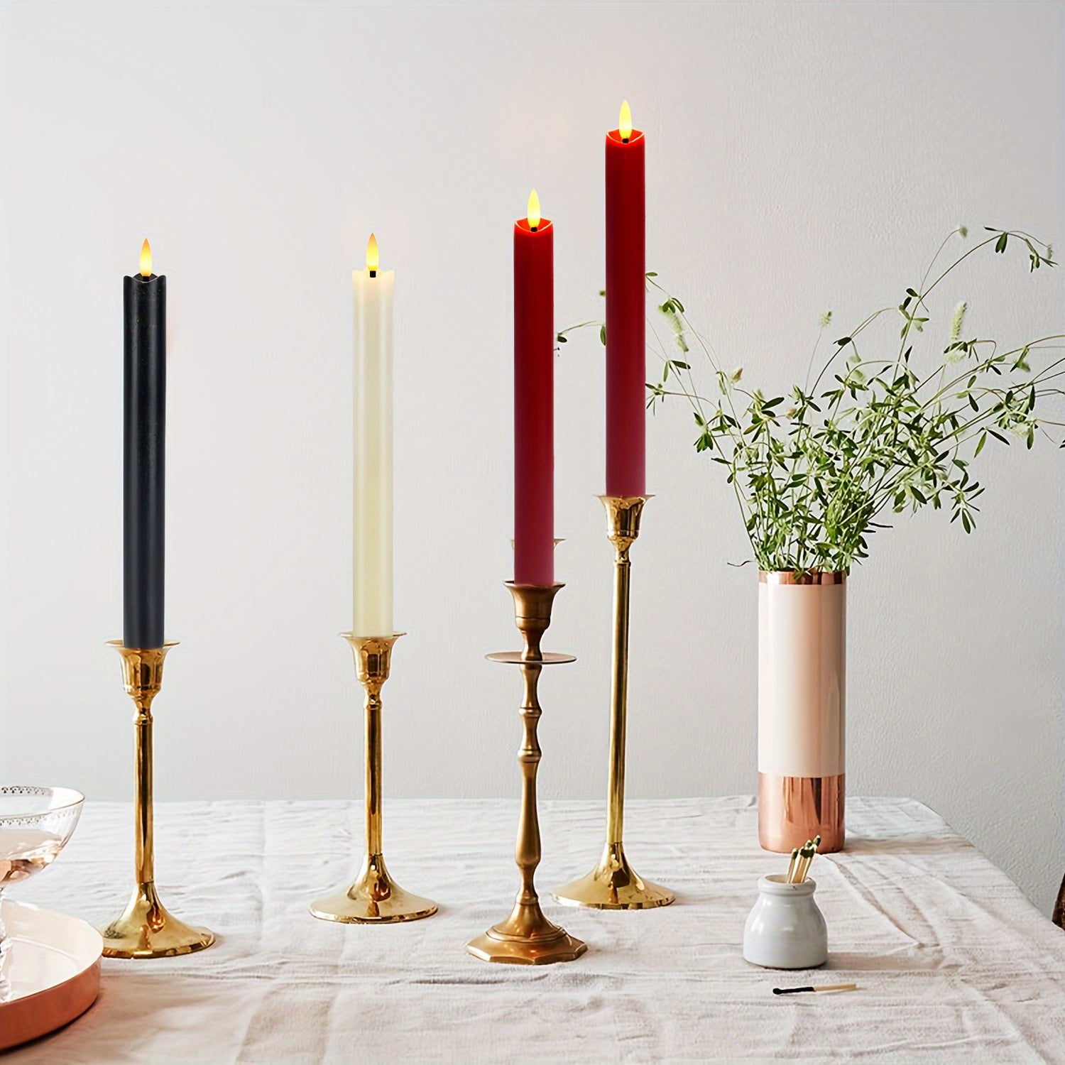 Mosrugs | CandleLuxe – 6 LED Taper Candles with Remote for Luxurious Event Lighting